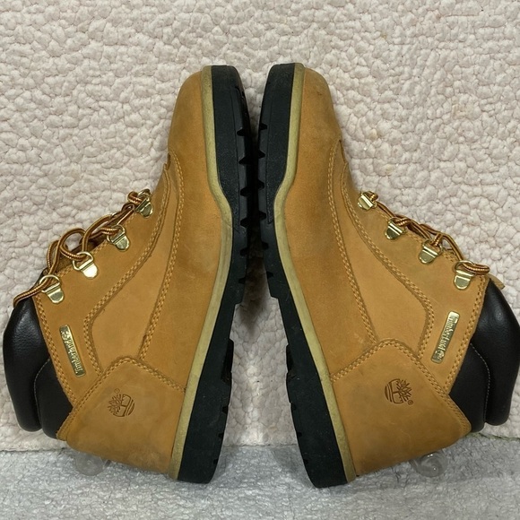 TIMBERLAND Youth 15990 Wheat Nubuck Field Mid Tie Euro Hiker Boots - Sz US 6 - Picture 7 of 12